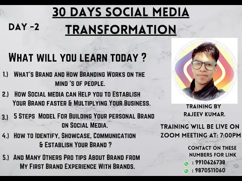 Personal Branding | digital marketing | course | 30days social media transformation | zoom class [Video]