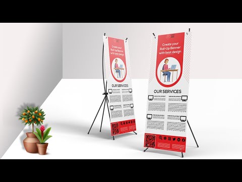 Professionally Business Roll Up banner design || Business branding with Banner || [Video]