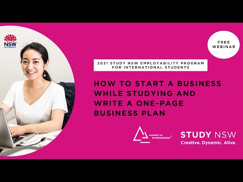 2021 Study NSW Employability Program – How to start a business as an international student [Video]