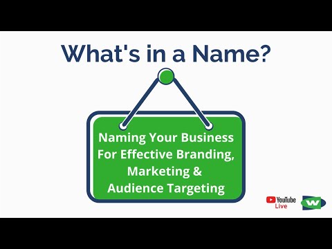 What’s in a Name? (Naming Your Business For Effective Branding & Marketing) [Video]