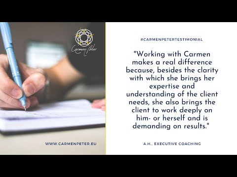 #carmenpetertestimonial – A.H., Executive coaching [Video]