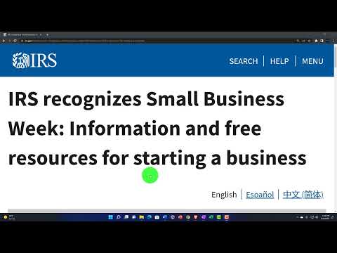 IRS recognizes Small Business Week Information and free resources for starting a business [Video]