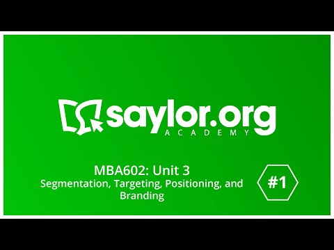Segmentation, Targeting, Positioning & Branding: Marketing Management- Unit 3 Overview [Video]