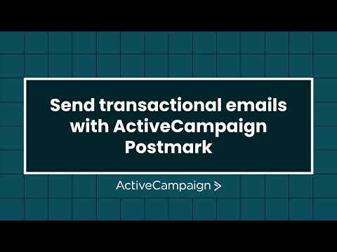 Send Transactional Emails With ActiveCampaign + Postmark [Video]