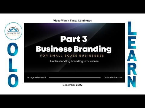 How to write a simple business plan for a small scale business: Part 3: Business Branding [Video]