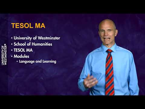 Teaching English to Speakers of Other Languages (TESOL) MA – Courses [Video]