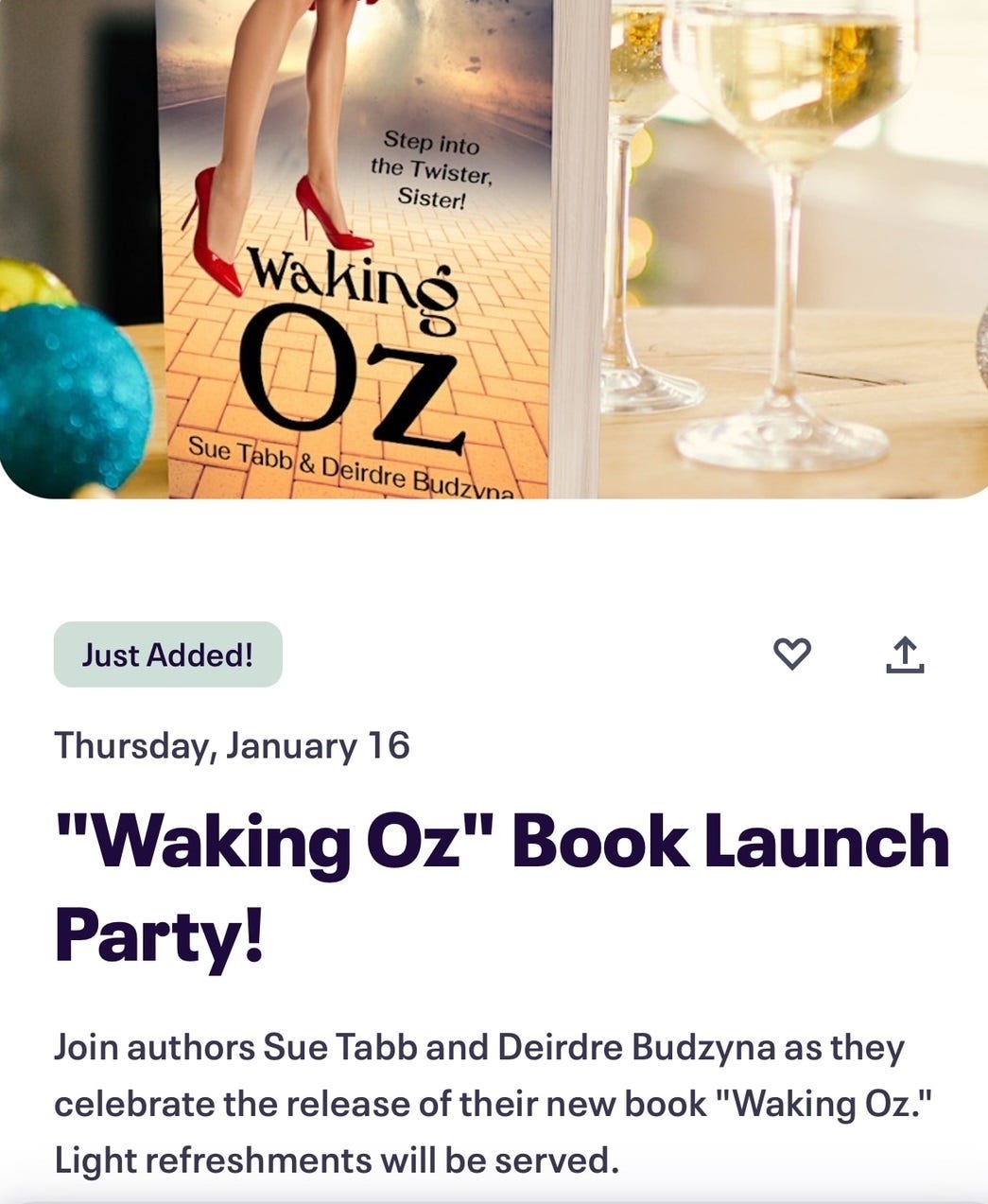 JOIN US January 16th For Sues Book Launch Party! [Video]