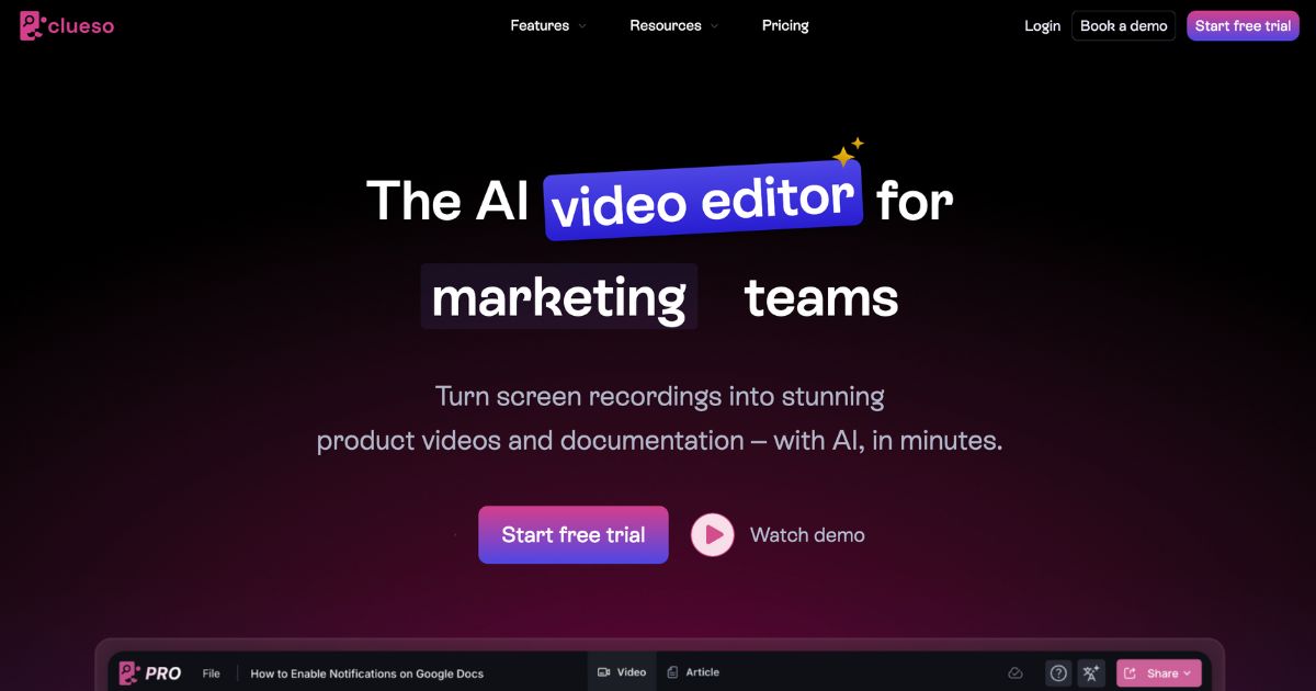 Clueso: AI video editor and documentation tool