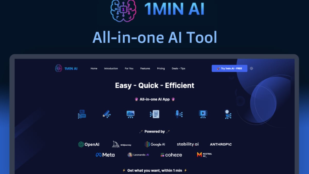 Get AI help from 1min.AI for life for 32 [Video]